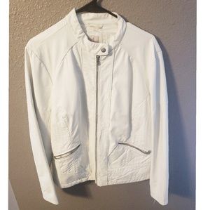 New, Dress Barn White Leather Jacket